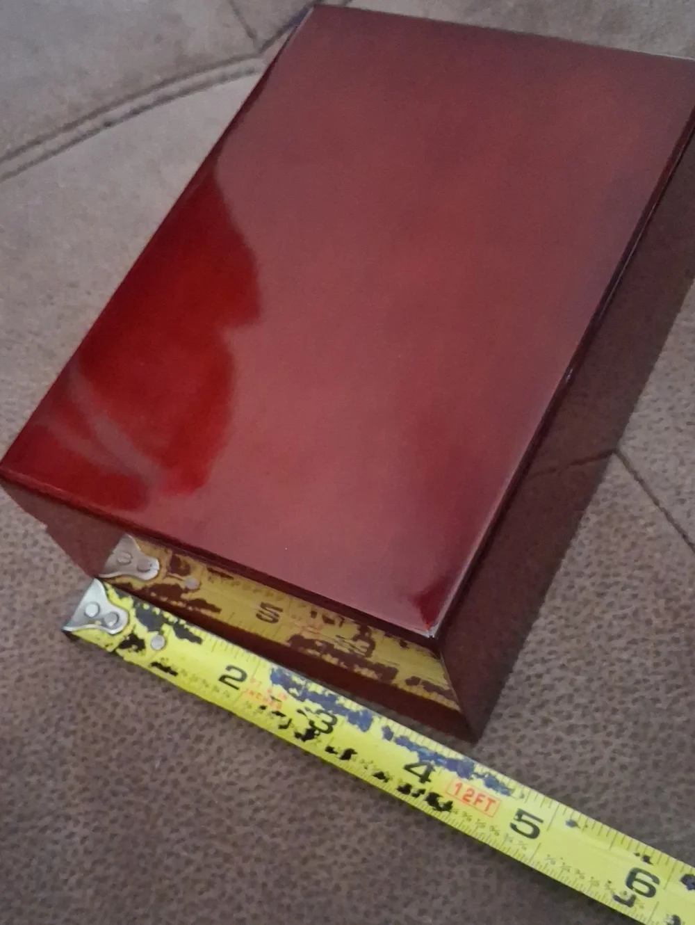 Wood Look Jewelry Box Cherry Finish with White Interior